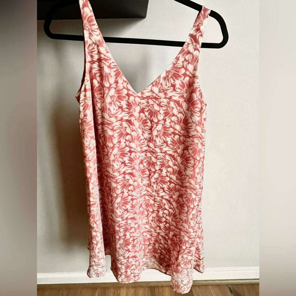Charles Henry pink vneck dress with attached slip